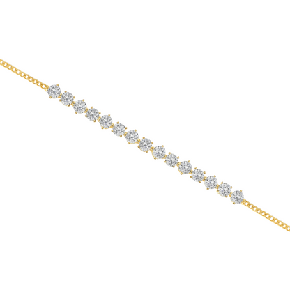 Solid Gold Chain Anklet, Diamond Bracelet (1.05ct) Hip Hop Jewelry. Cushionblue