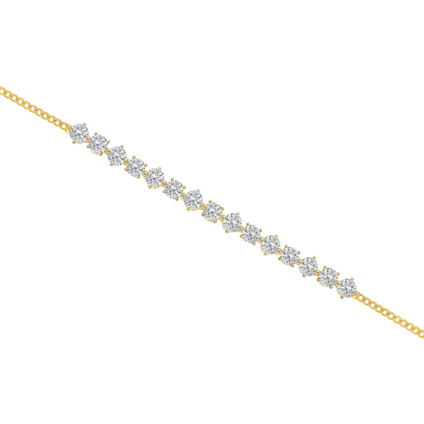 Solid Gold Chain Anklet, Diamond Bracelet (1.05ct) Hip Hop Jewelry. Cushionblue