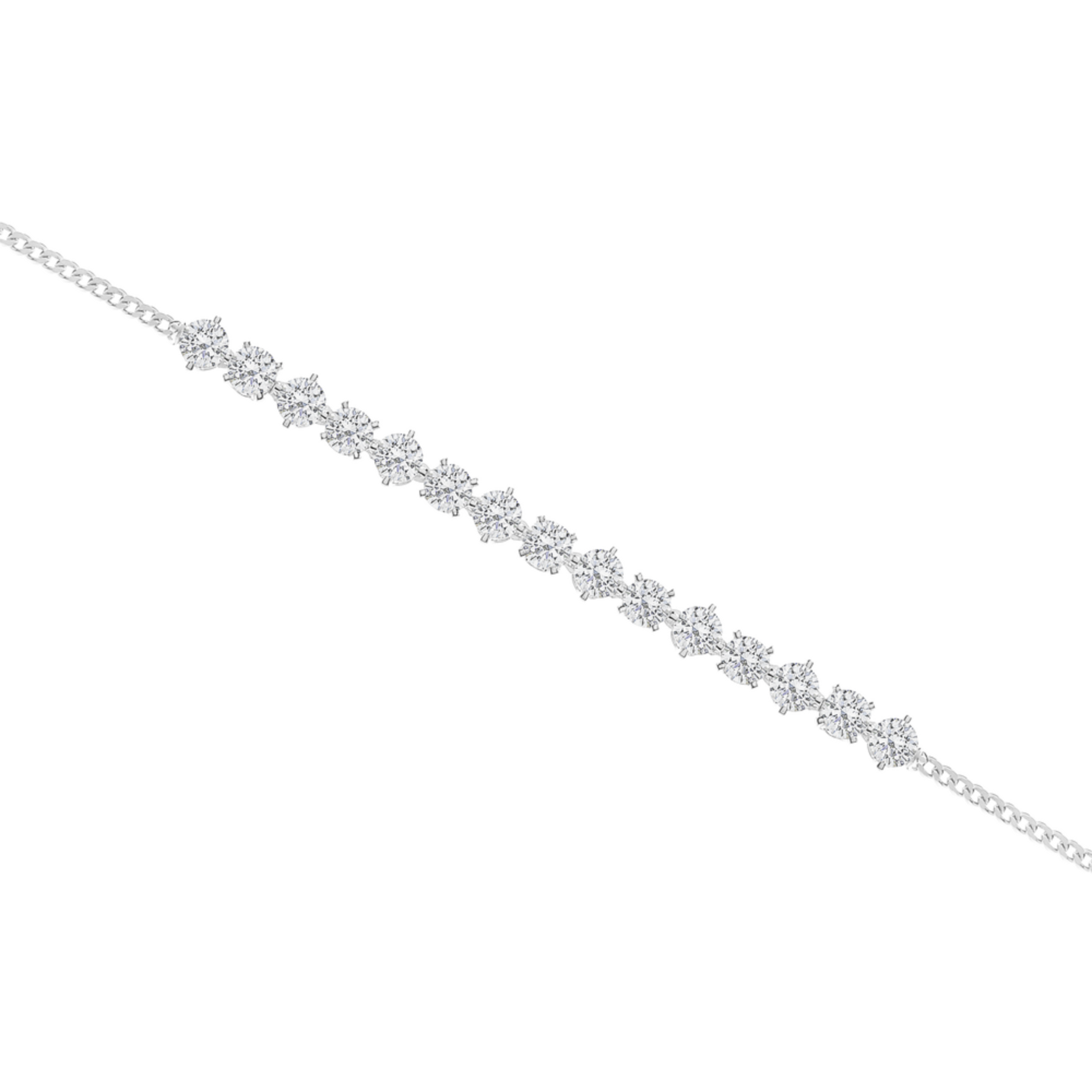 Solid Gold Chain Anklet, Diamond Bracelet (1.05ct) Hip Hop Jewelry. Cushionblue