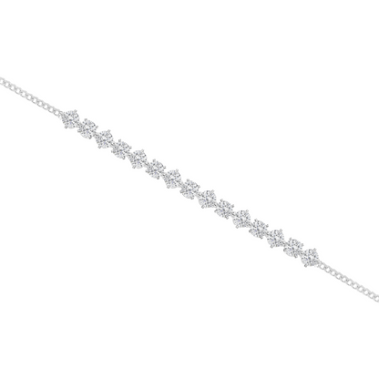 Solid Gold Chain Anklet, Diamond Bracelet (1.05ct) Hip Hop Jewelry. Cushionblue