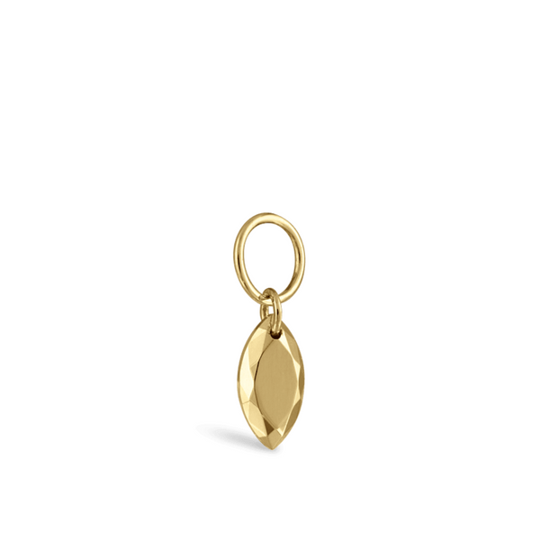 14k Gold Faceted Marquise Charm, Ear Piercing Drop, Add on for Hoop. Cushionblue