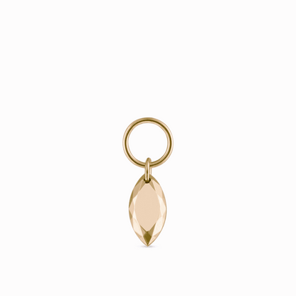 14k Gold Faceted Marquise Charm, Ear Piercing Drop, Add on for Hoop. Cushionblue