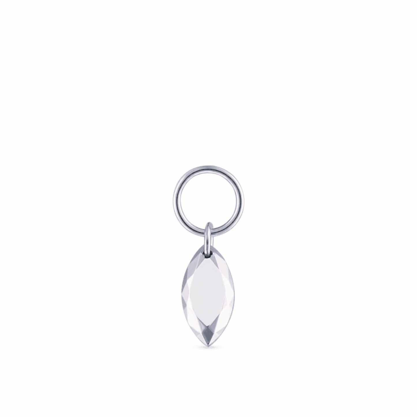 14k Gold Faceted Marquise Charm, Ear Piercing Drop, Add on for Hoop. Cushionblue