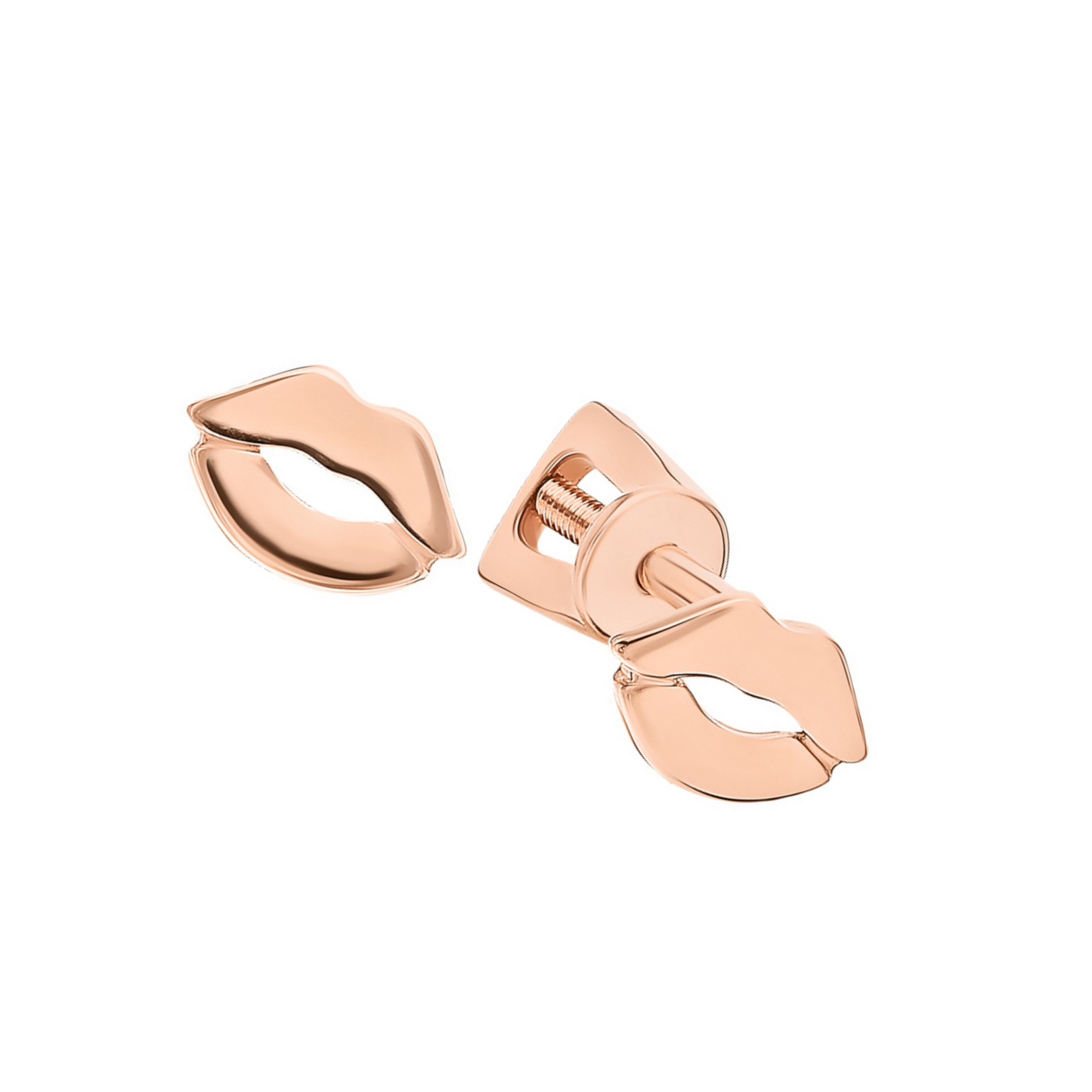 14k Gold Lip Stud Earring, Kiss Lip Stud Earring, Romantic Dainty Stud. Cushionblue