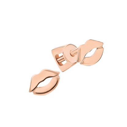 14k Gold Lip Stud Earring, Kiss Lip Stud Earring, Romantic Dainty Stud. Cushionblue