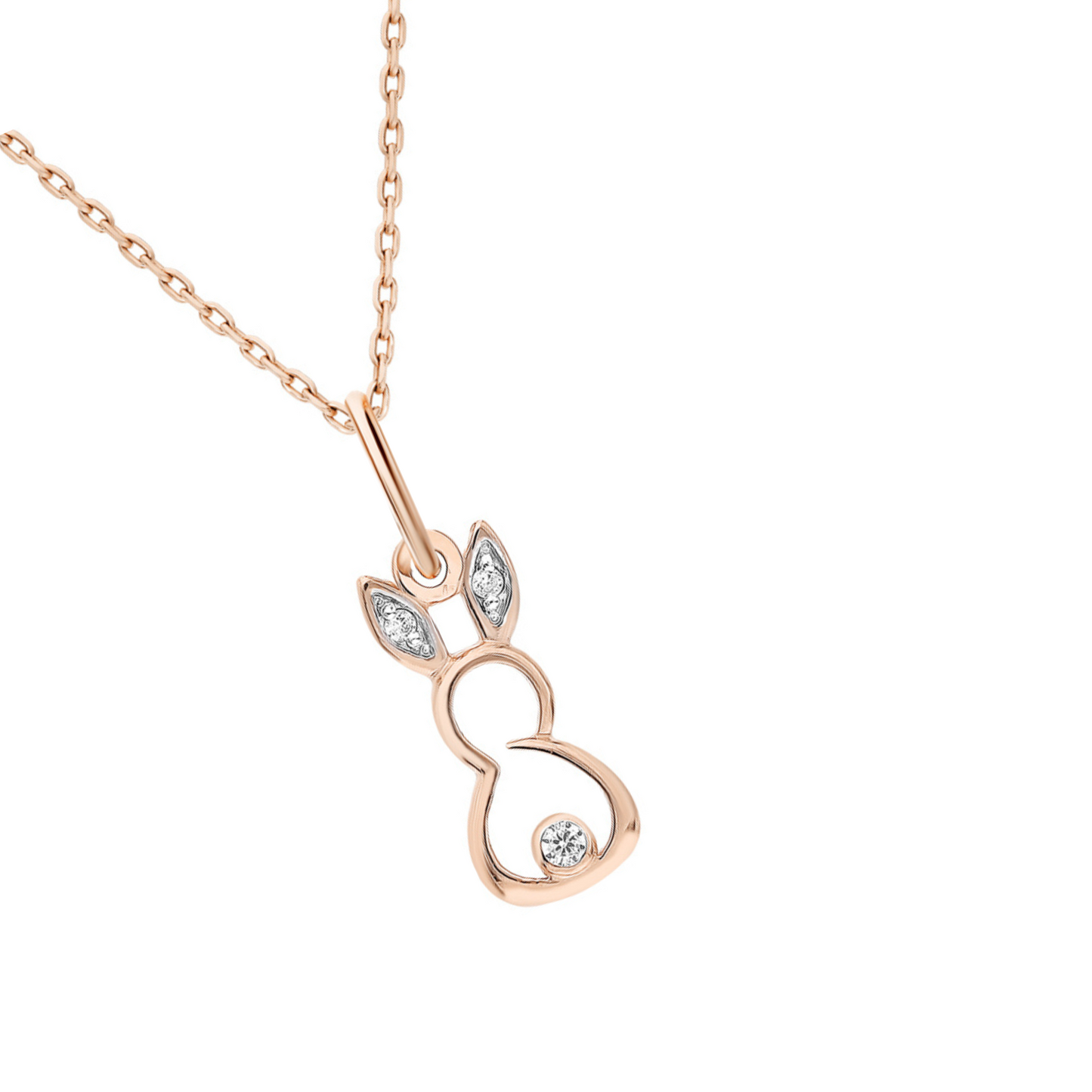 14k Solid Gold Diamond Rabbit Pendant | Bunny Charm Necklace | Handcrafted Animal Jewelry Gift for Her Cushionblue