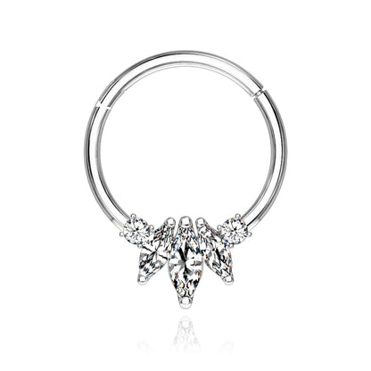 Marquise Diamond Septum Clicker Piercing cushionblue