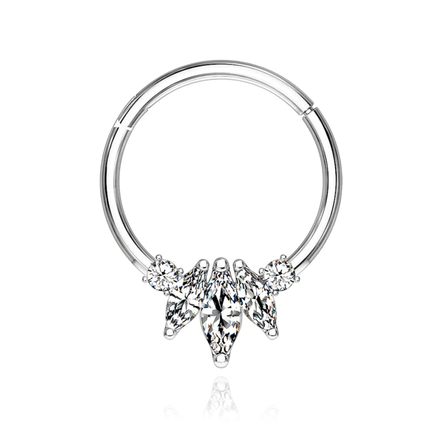 Diamond Cluster Clicker Huggie Piercing Cushionblue