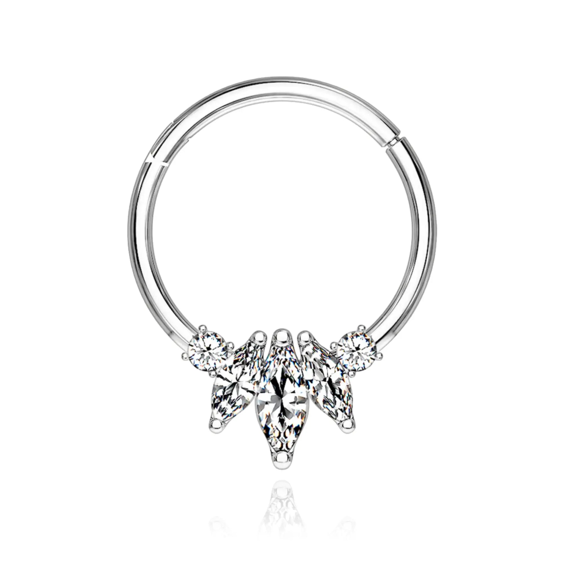 Diamond Cluster Clicker Huggie Piercing Cushionblue