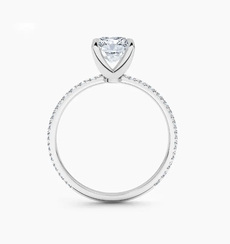 Radiant Cut Diamond Engagement Ring, 14K White Gold Solitaire Ring, Luxury Wedding Jewelry, Elegant Proposal Ring for Women. Cushionblue