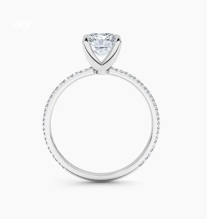 Radiant Cut Diamond Engagement Ring, 14K White Gold Solitaire Ring, Luxury Wedding Jewelry, Elegant Proposal Ring for Women. Cushionblue