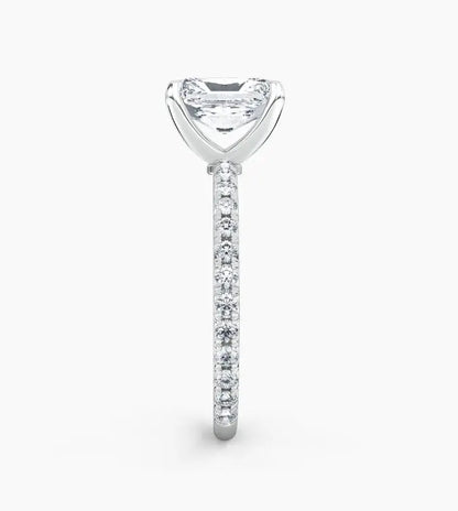 Radiant Cut Diamond Engagement Ring, 14K White Gold Solitaire Ring, Luxury Wedding Jewelry, Elegant Proposal Ring for Women. Cushionblue
