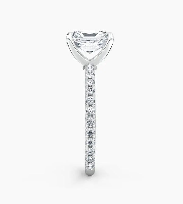 Radiant Cut Diamond Engagement Ring, 14K White Gold Solitaire Ring, Luxury Wedding Jewelry, Elegant Proposal Ring for Women. Cushionblue