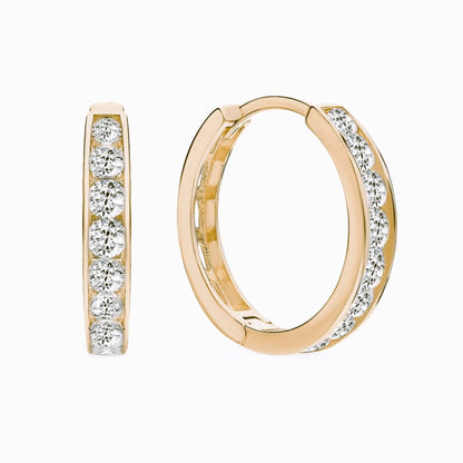 14k Solid Gold Diamond Huggie Earrings Cushionblue