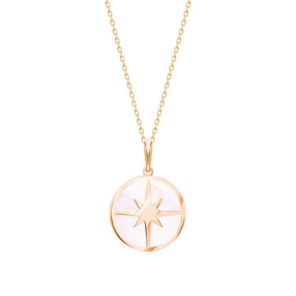 Mother Of Pearl Compass Necklace Cushionblue