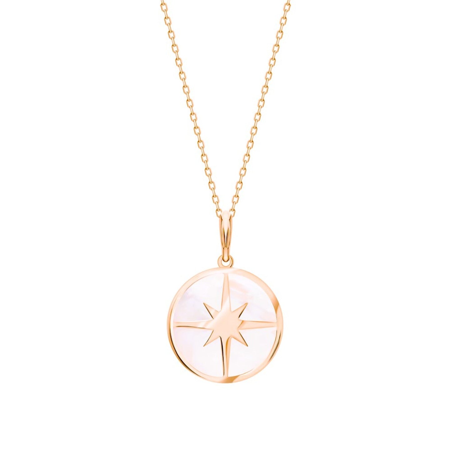 14K Gold Compass Necklace, Mother Of Pearl Compass Necklace, Birthstone Necklace. Cushionblue