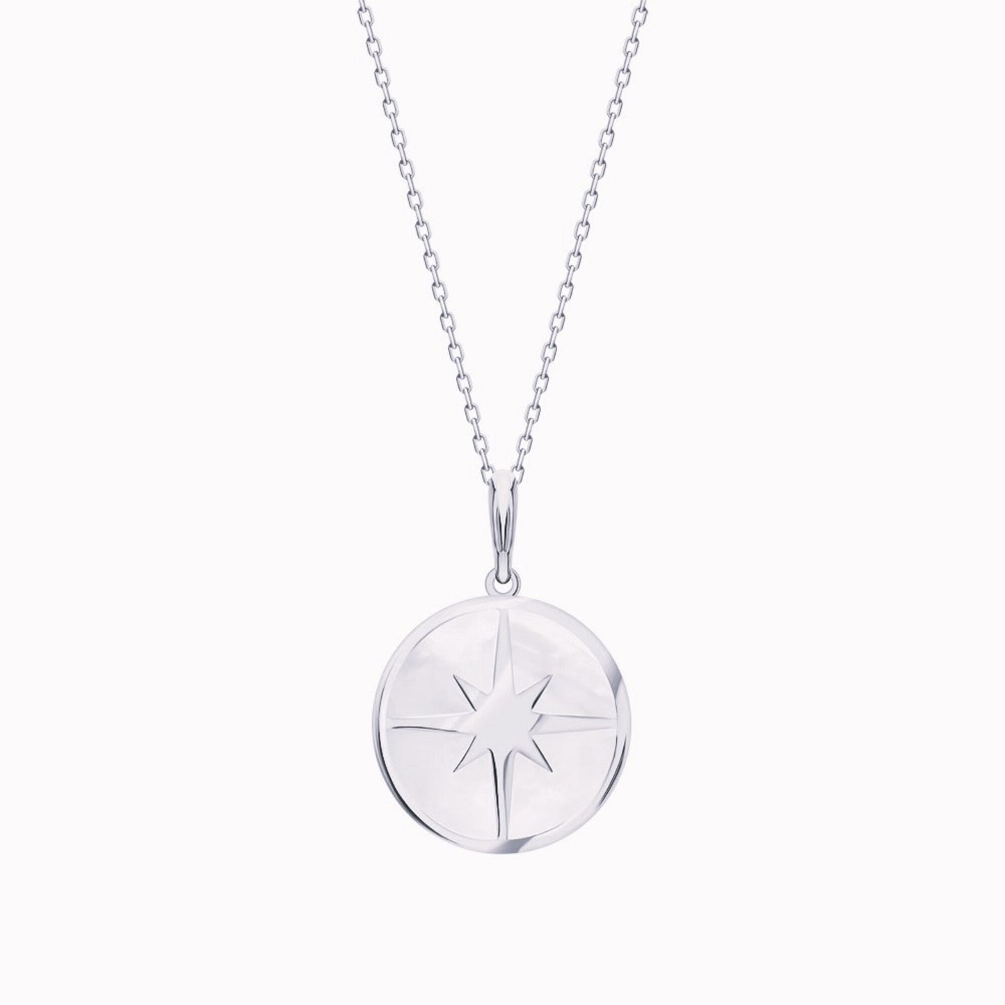 14K Gold Compass Necklace,Pearl Compass Necklace,North Star Pendant Necklace. Cushionblue