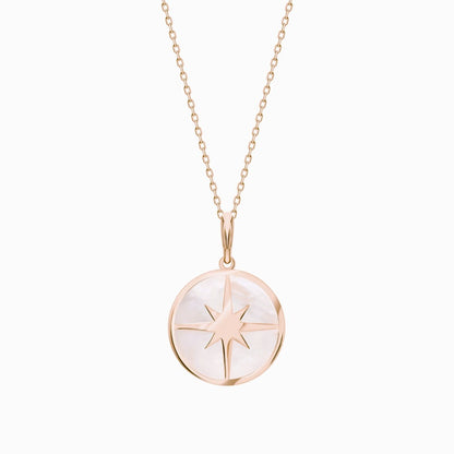 Mother Of Pearl Compass Necklace Cushionblue