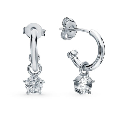 14K Gold Diamond Dangle Earrings Cushionblue