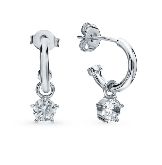 14K Gold Diamond Dangle Earrings Cushionblue