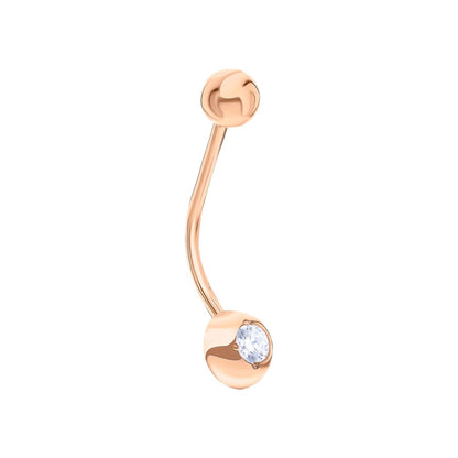 Belly Piercing in 14K Rose Gold Cushionblue