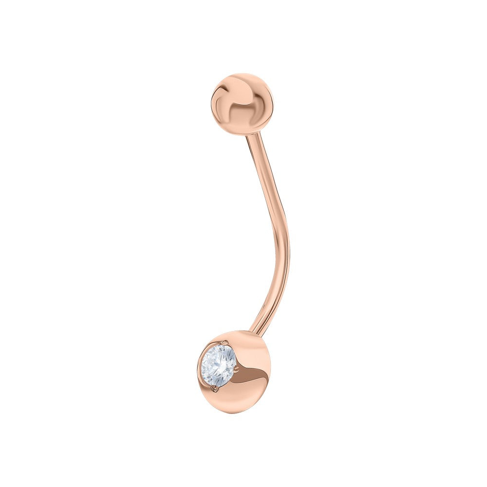 Belly Piercing in 14K Rose Gold Cushionblue
