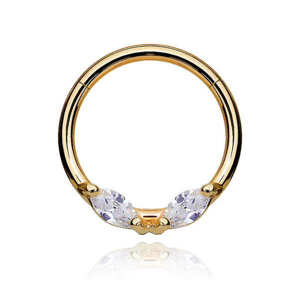 14k Gold Tragus Cartilage Septum Ring Cushionblue