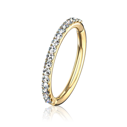 Conch Hoop Clicker, Hinged Segment Ring, Cartilage Helix Rook Hoop, Diamond (0.20ct) Septum Ring,Conch Piercing. Cushionblue