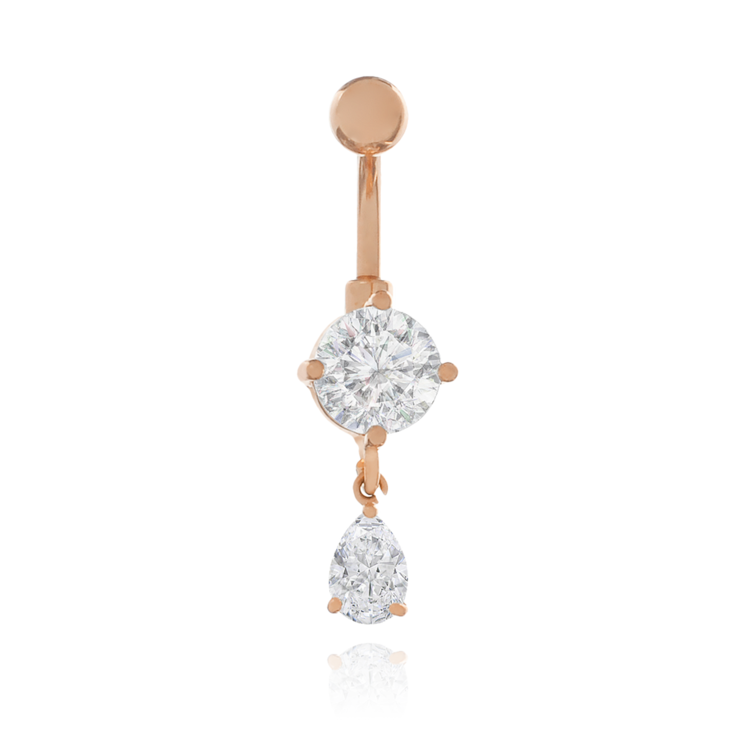 Dangle Pear Shape Diamond Belly Ring Cushionblue