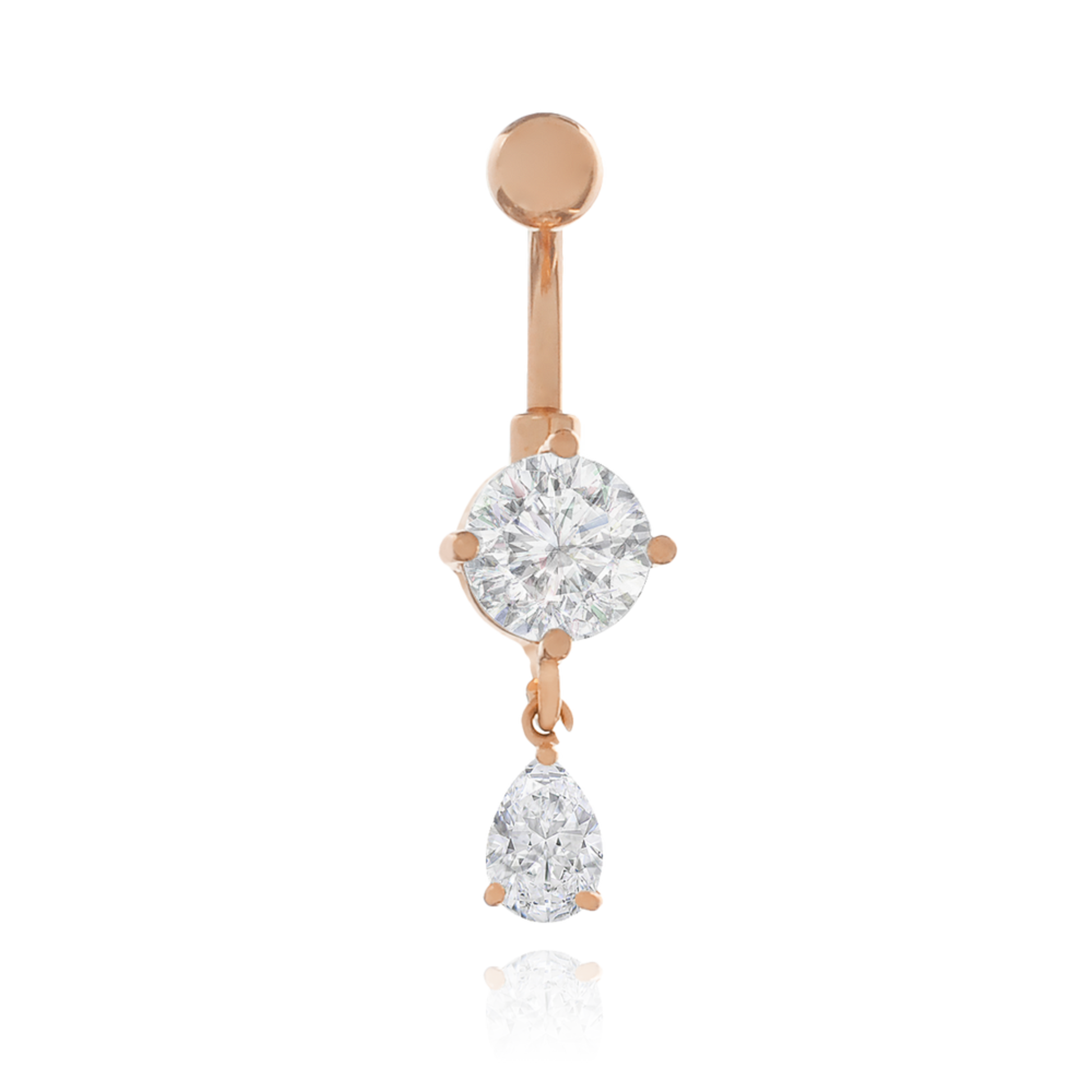 Dangle Pear Shape Diamond Belly Ring Cushionblue