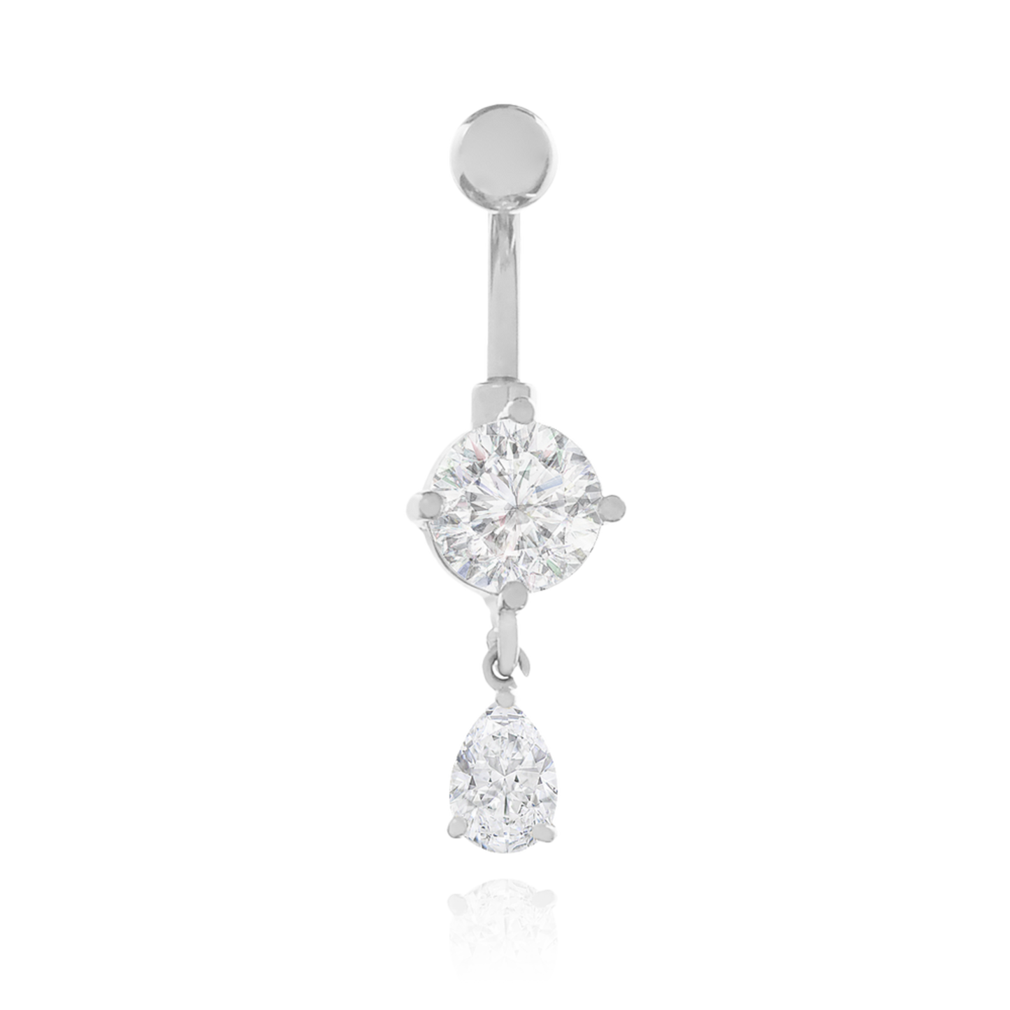 Dangle Pear Shape Diamond Belly Ring Cushionblue