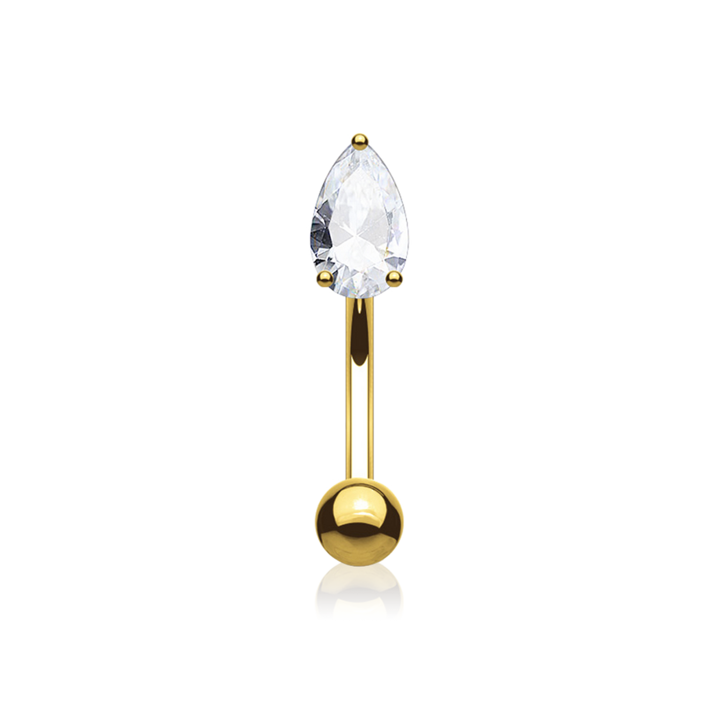 Prong set Tear Drop Banana Bar Rook Piercing Cushionblue