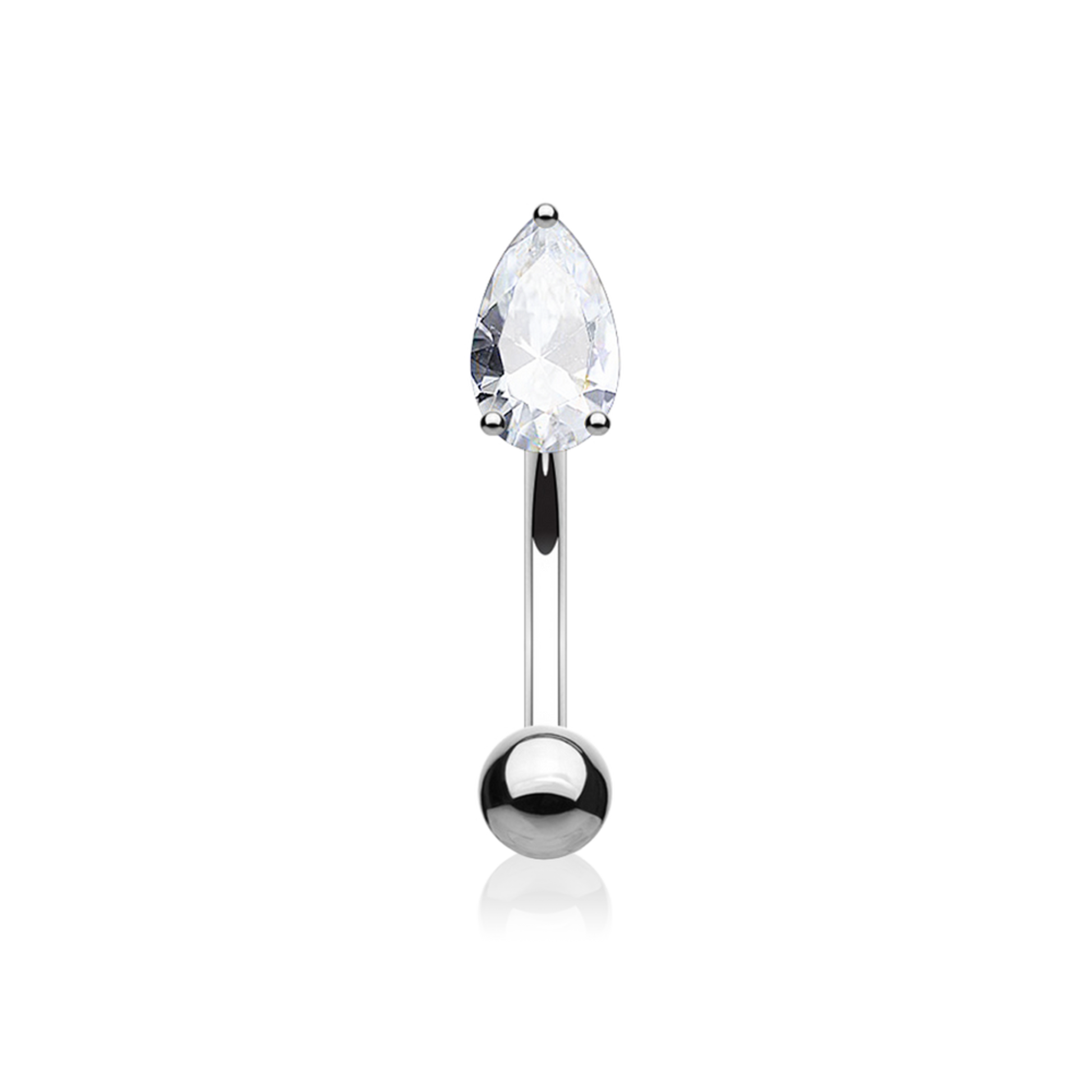 Prong set Tear Drop Banana Bar Rook Piercing Cushionblue