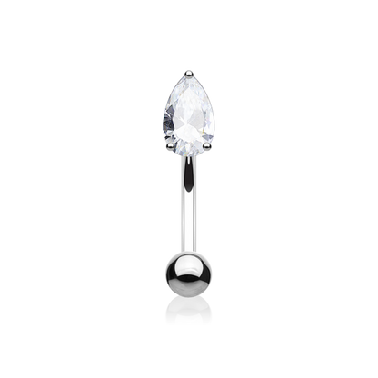 Prong set Tear Drop Banana Bar Rook Piercing Cushionblue