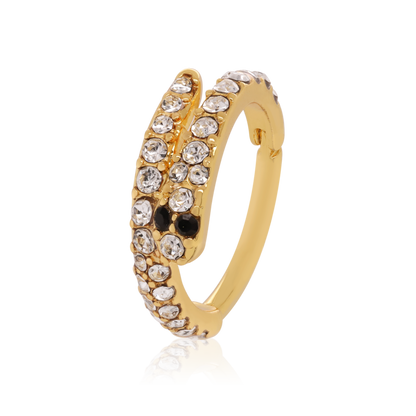 Snake Design Diamond Clicker Piercing Cushionblue