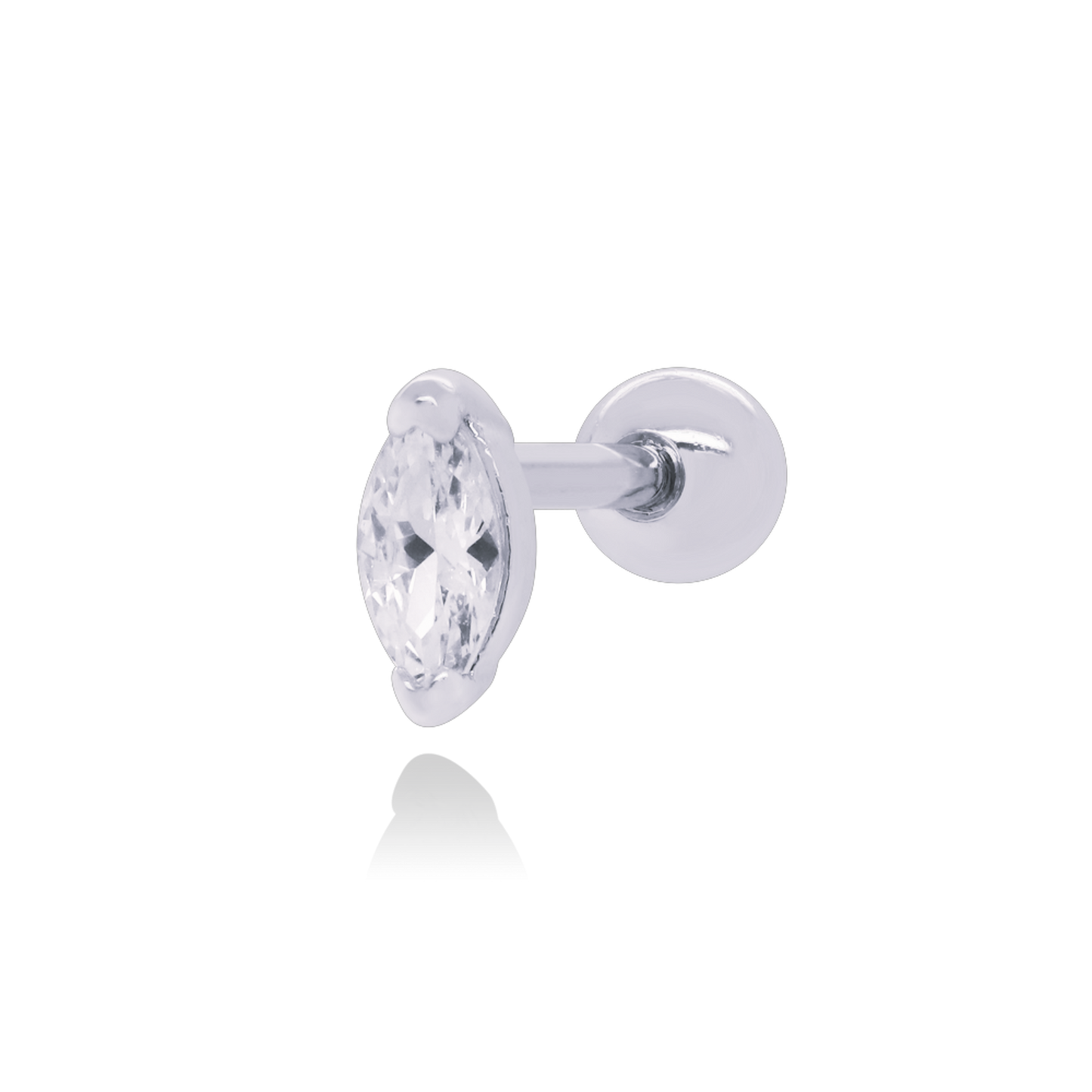 14k Gold Marquise Solitaire Piercing Cushionblue