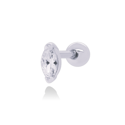14k Gold Marquise Solitaire Piercing Cushionblue