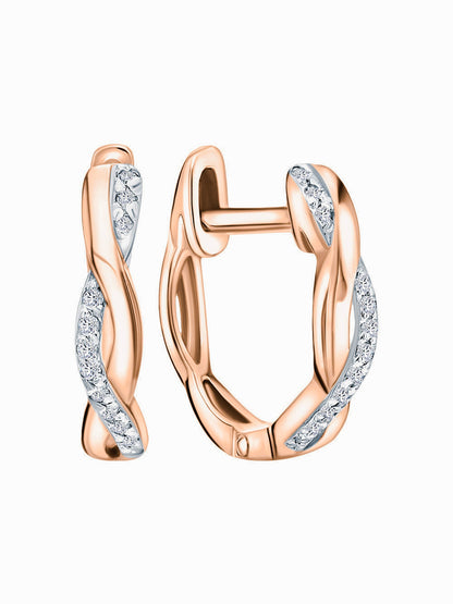 Diamond Huggie Hoop Earrings Cushionblue