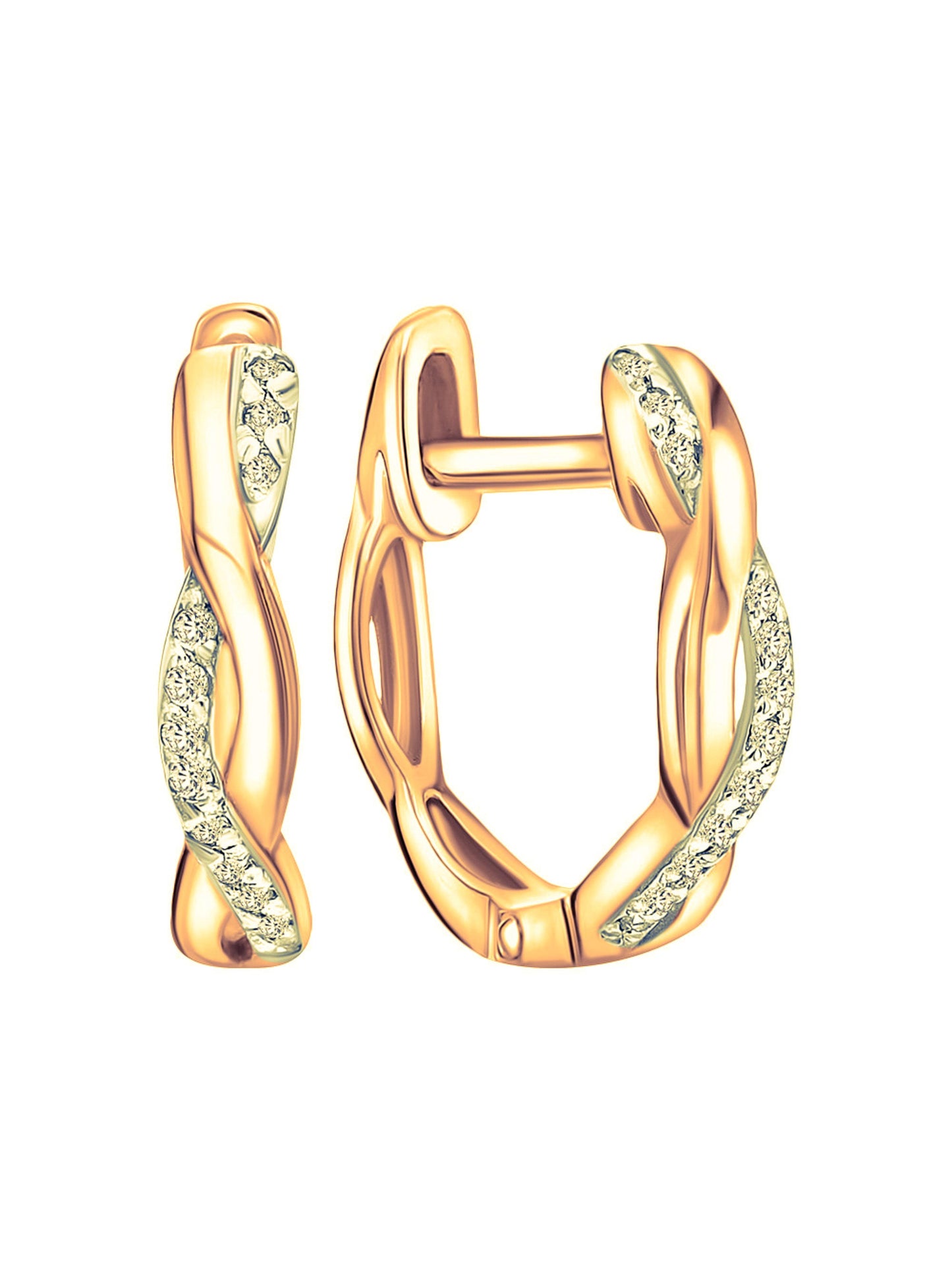 Diamond Huggie Hoop Earrings Cushionblue