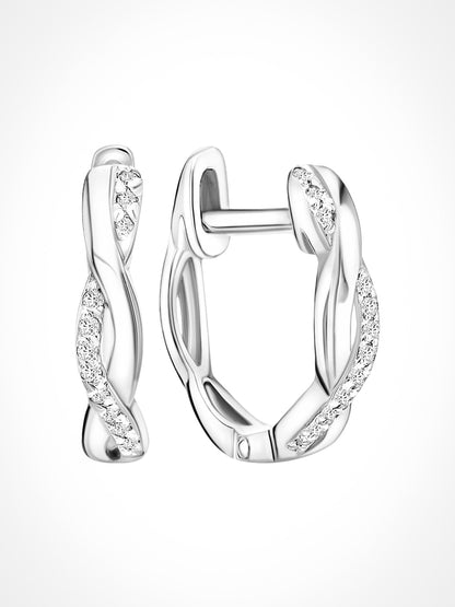 Diamond Huggie Hoop Earrings Cushionblue