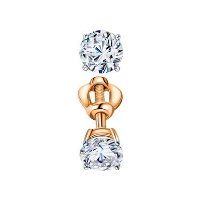 14K Solid Gold Stud Earring Solitaire Earring. Cushionblue
