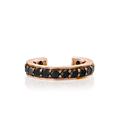 14K Solid Gold Black Diamond Ear Cuff Cushionblue