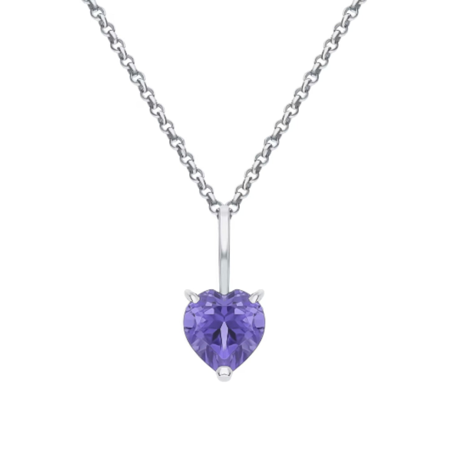 Tanzanite Heart Diamond Pendant Cushionblue