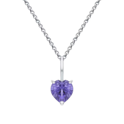 Tanzanite Heart Diamond Pendant Cushionblue