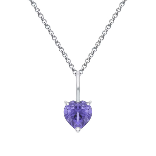 Tanzanite Heart Diamond Pendant Cushionblue