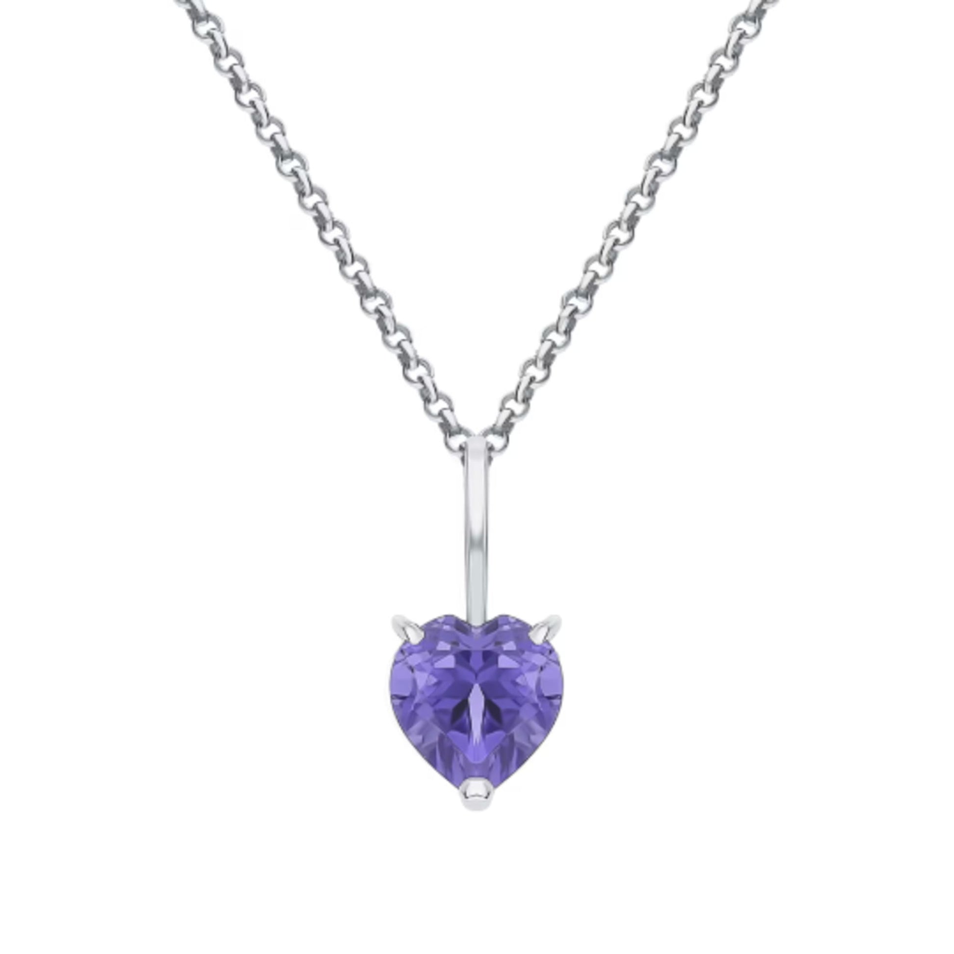 Tanzanite Heart Pendant, 14K Gold Tanzanite Necklace, Red Garnet Heart Pendant. Cushionblue