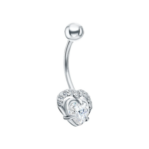 Heart Shaped Diamond Navel Belly Cushionblue