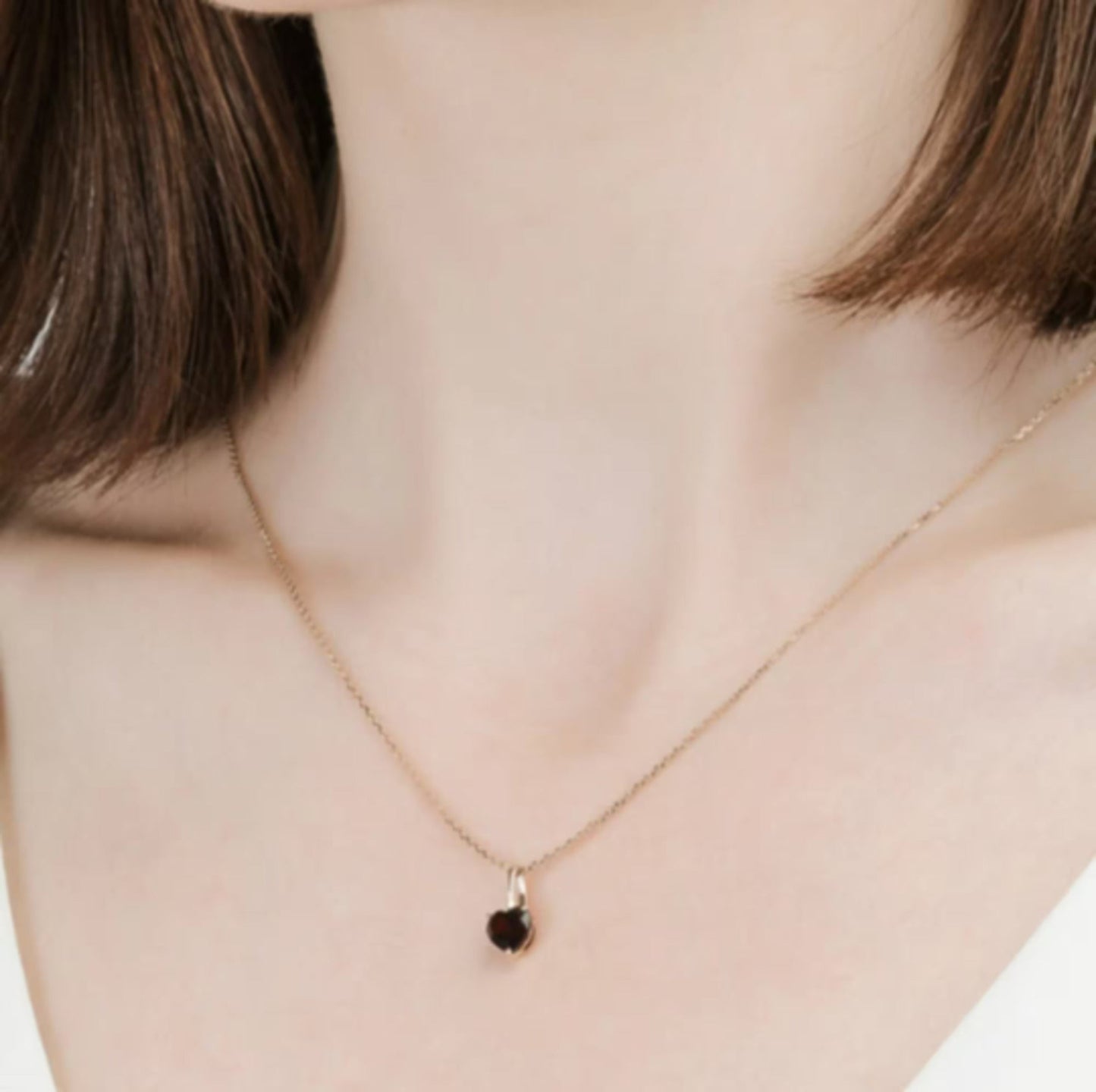 Tanzanite Heart Pendant, 14K Gold Tanzanite Necklace, Red Garnet Heart Pendant. Cushionblue