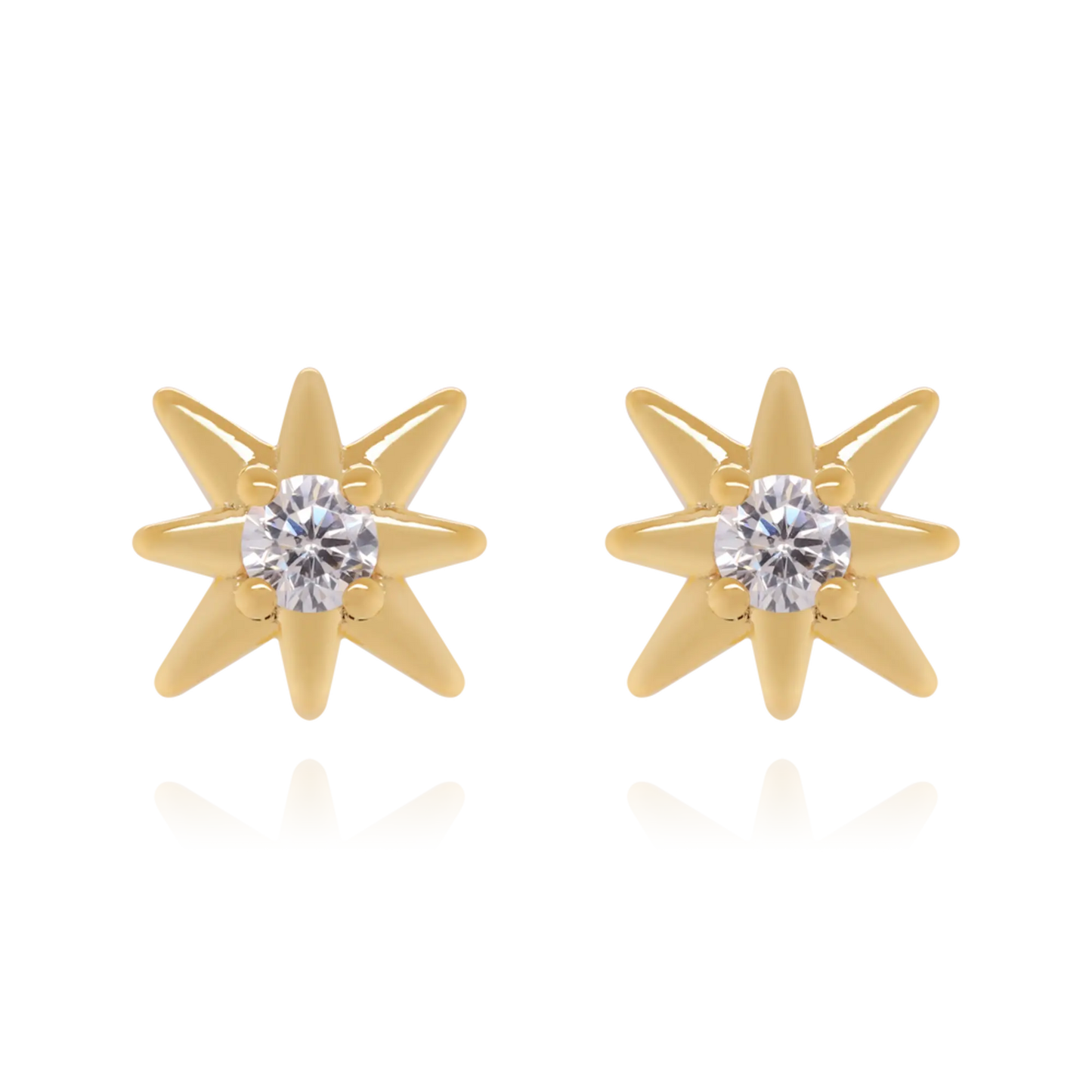 Diamond Star Stud Earrings Cushionblue