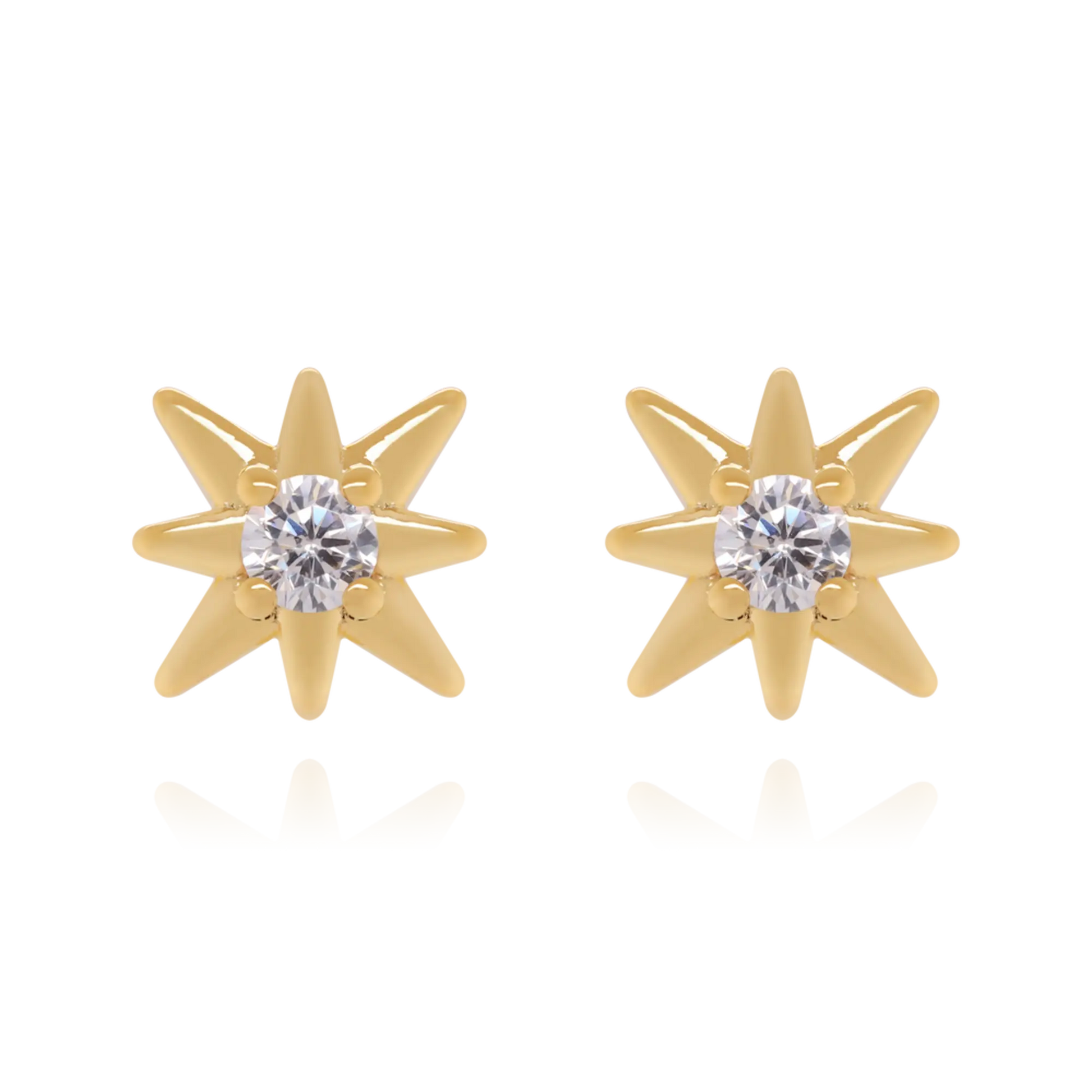 Diamond Star Stud Earrings Cushionblue